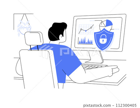 Security engineer isolated cartoon vector illustrations. Security engineer isolated cartoon vector illustrations. 112300405