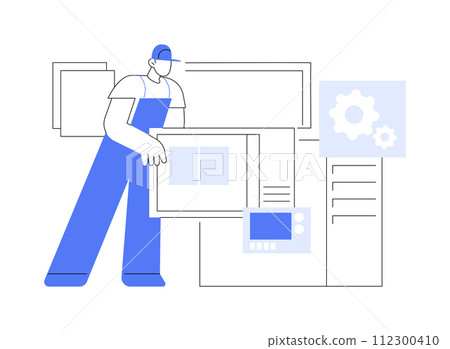 IT peripherals repair isolated cartoon vector illustrations. 112300410