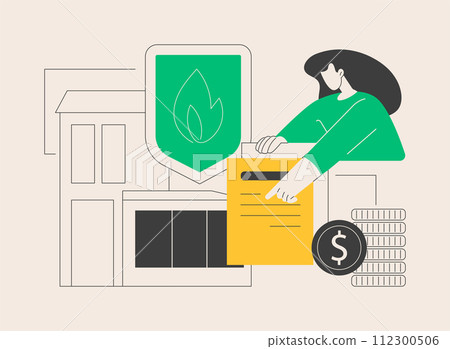 Fire insurance abstract concept vector illustration. Fire insurance abstract concept vector illustration. 112300506