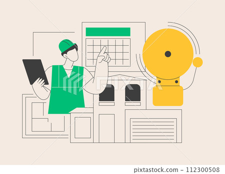 Fire alarm system abstract concept vector illustration. 112300508