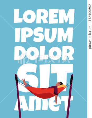 Leisure concept hammock vector banner 112300602