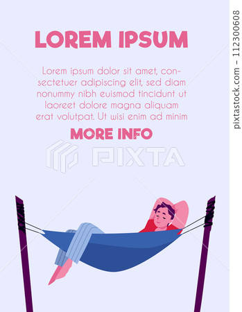 Relaxed hammock web banner vector Relaxed hammock web banner vector 112300608