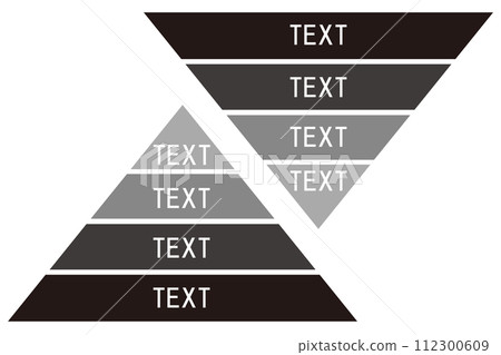 Separated triangular pyramid. Illustration representing hierarchy. Business icon. 112300609