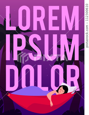 Tropical hammock relaxation vector poster 112300610