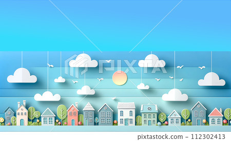 Craft style townscape 112302413