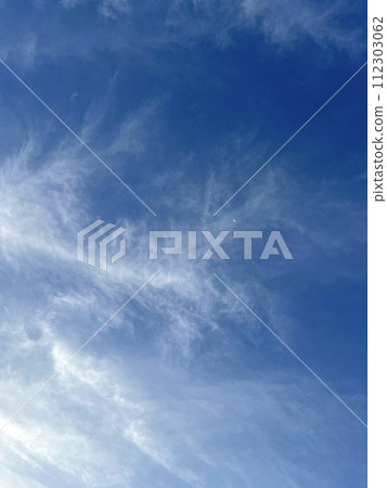 拍攝傍晚時天空像羽毛的雲朵 112303062