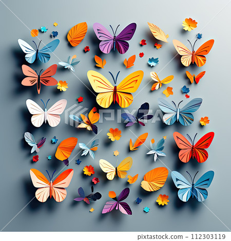 Multicolored beautiful butterfly image. 112303119