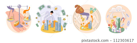 Public finance vector illustration. A well-structured budget guides effective public finance strategies Investments in public projects enhance economy and financial success Public finance Public finance vector illustration. A well-structured budget guides effective public finance strategies Investments in public projects enhance economy and financial success Public finance 112303617