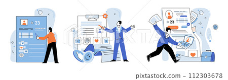 Personal profile. Vector illustration. Accessibility features ensure personal profiles be easily navigated by all users The personal profile metaphor compares profile to digital representation oneself 112303678