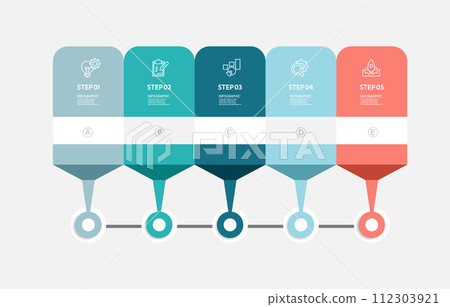 infographics timeline element business workflow data steps report layout template background 112303921