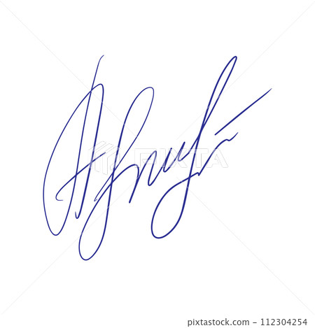 Hand-drawn signatures, examples of documents, certificates and contracts with inked and handwritten lettering. Hand-drawn signatures, examples of documents, certificates and contracts with inked and handwritten lettering. 112304254