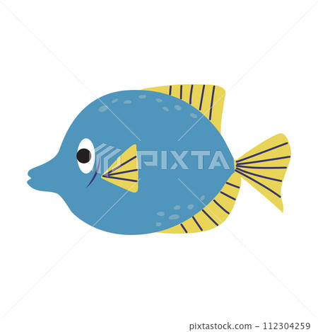 Isolated cute sea fish Isolated cute sea fish 112304259