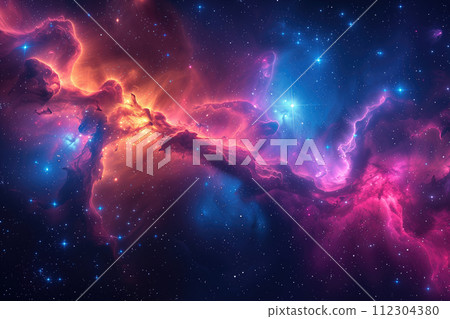 abstract stellar background, space with stars and colored nebulae abstract stellar background, space with stars and colored nebulae 112304380