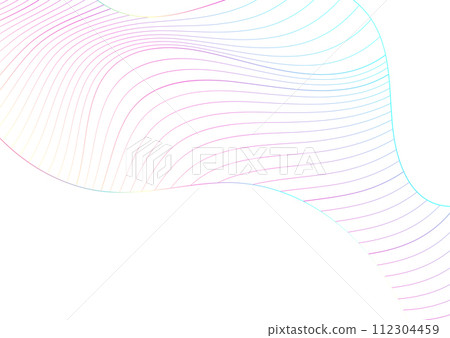 Holographic curved wavy lines abstract tech background 112304459