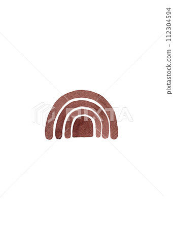 Baby rainbow. Coffee tones. Isolated watercolor illustrations Baby rainbow. Coffee tones. Isolated watercolor illustrations 112304594