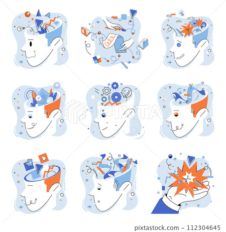 Mindset. Vector illustration. Developing intelligence requires commitment to lifelong learning and growth The psychology success delves into psychological factors contribute to achieving goals 112304645