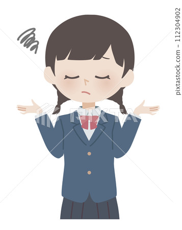 穿制服/制服的女孩咀嚼著 穿制服/制服的女孩咀嚼著 112304902