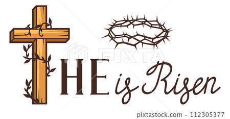 Happy Easter greeting card. Background with religious symbol. Happy Easter greeting card. Background with religious symbol. 112305377