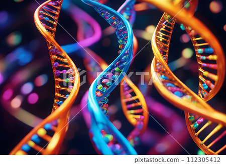 AI-generated content. A stylized representation of the DNA double helix. 112305412