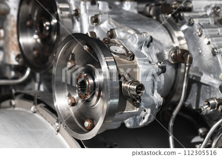 Turbojet engine details, close up photo 112305516