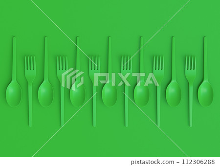 Set of disposable utensils like plate, folk, spoon,knife, cup and pepper mill Set of disposable utensils like plate, folk, spoon,knife, cup and pepper mill 112306288
