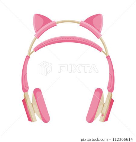 Pink Wireless Headphones, Accessory for Music Listening or Gaming Vector Illustration Pink Wireless Headphones, Accessory for Music Listening or Gaming Vector Illustration 112306614