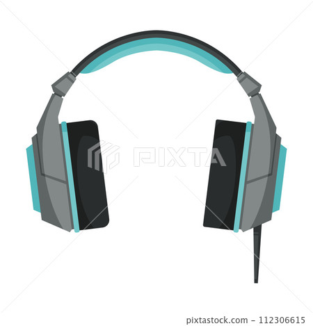 Wireless Headphones, Accessory for Music Listening or Gaming Vector Illustration 112306615