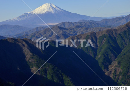 Mt. Fuji seen from the summit of Mt. Sodehira in Tanzawa 112306716