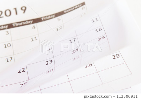 Close up calendar page background Close up calendar page background 112306911