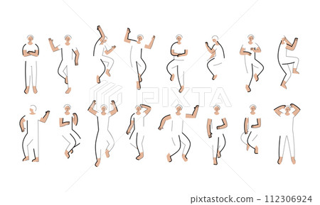 Set of people sleeping poses, top view, isolated on white 112306924