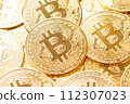Bitcoins coins background. Crypto currency, bitcoin, BTC, 112307023