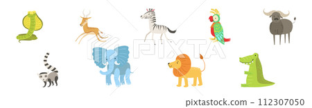 Wild African Animal and Zoo Beast Vector Set Wild African Animal and Zoo Beast Vector Set 112307050