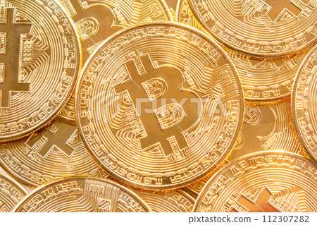 Bitcoins coins background. Crypto currency, bitcoin, BTC, Bitcoins coins background. Crypto currency, bitcoin, BTC, 112307282