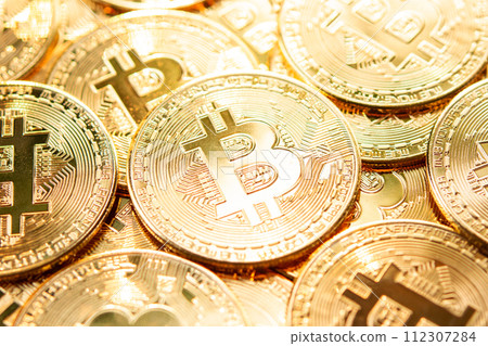 Bitcoins coins background. Crypto currency, bitcoin, BTC, Bitcoins coins background. Crypto currency, bitcoin, BTC, 112307284