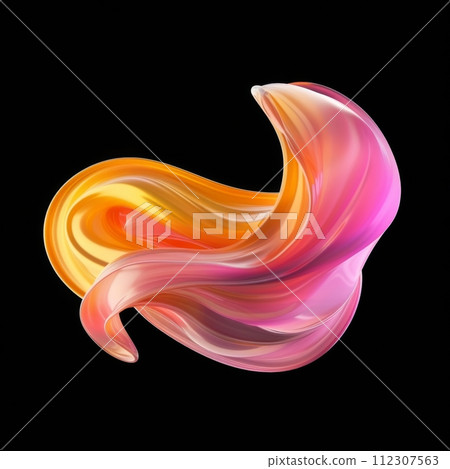 AI-generated content. Vibrant swirl of orange and pink hues, resembling a fluid or silky texture, floats against a black background, exuding energy and motion. AI-generated content. Vibrant swirl of orange and pink hues, resembling a fluid or silky texture, floats against a black background, exuding energy and motion. 112307563