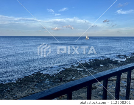 View of the sea from the balcony on the promenade by the sea at Sliema  Malta 112308201