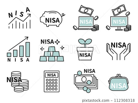 NISA icon set 112308318