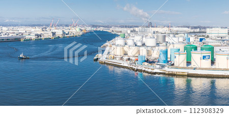 「青森縣」白雪皚皚的八戶工業區/核心城市的冬天 112308329