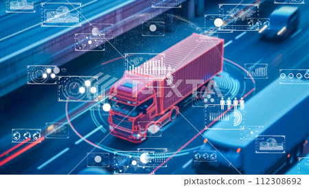 透過人工智慧實現高效的倉庫物流流程自動化,倉庫和物流利用最新技術和人工智慧。 透過人工智慧實現高效的倉庫物流流程自動化,倉庫和物流利用最新技術和人工智慧。 112308692