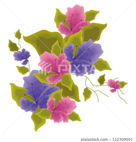 Colored sketch of a flower watercolor Vector 112309001