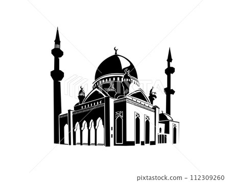 mosque silhouette vector isolate background Ramadan kareem mosque silhouette vector isolate background Ramadan kareem 112309260