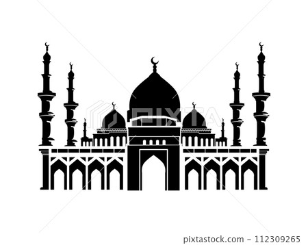 mosque silhouette vector isolate background Ramadan kareem mosque silhouette vector isolate background Ramadan kareem 112309265