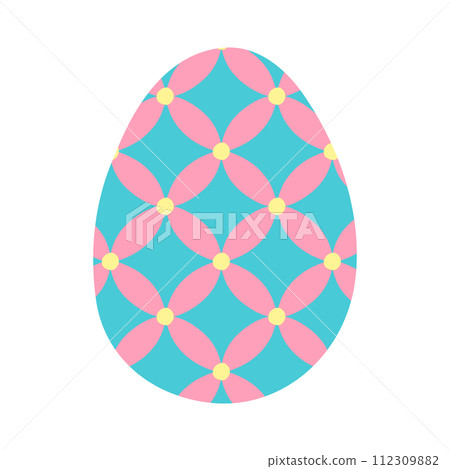 Egg with geometric flower pattern, Easter holiday design element, vector Egg with geometric flower pattern, Easter holiday design element, vector 112309882