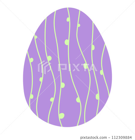 Egg with green sprouts or lines, Easter holiday design element, vector Egg with green sprouts or lines, Easter holiday design element, vector 112309884