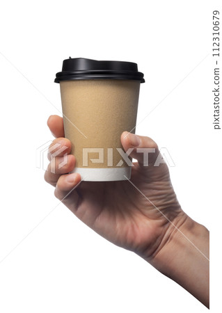 拿著紙杯咖啡的手 拿著紙杯咖啡的手 112310679