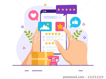 Electronics Review Vector Illustration with Customer Rating Quality of Service or Application and Provide Feedback in Flat Cartoon Background Electronics Review Vector Illustration with Customer Rating Quality of Service or Application and Provide Feedback in Flat Cartoon Background 112311223
