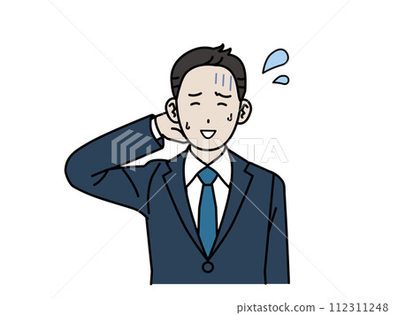 An office worker who is upset and smiles bitterly, a businessman An office worker who is upset and smiles bitterly, a businessman 112311248