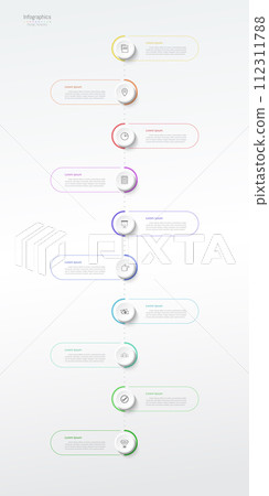 Infographic 10 options design elements for your business data. Vector Illustration. 112311788