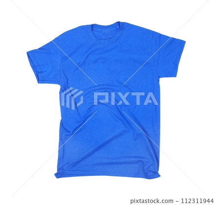 Blue T-shirt blank white background 112311944