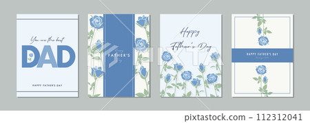 Father's Day Rose Material Set Frame Background Vector Illustration Simple Stylish 112312041